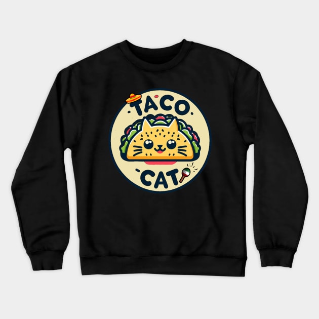 Taco Cat Crewneck Sweatshirt by mieeewoArt